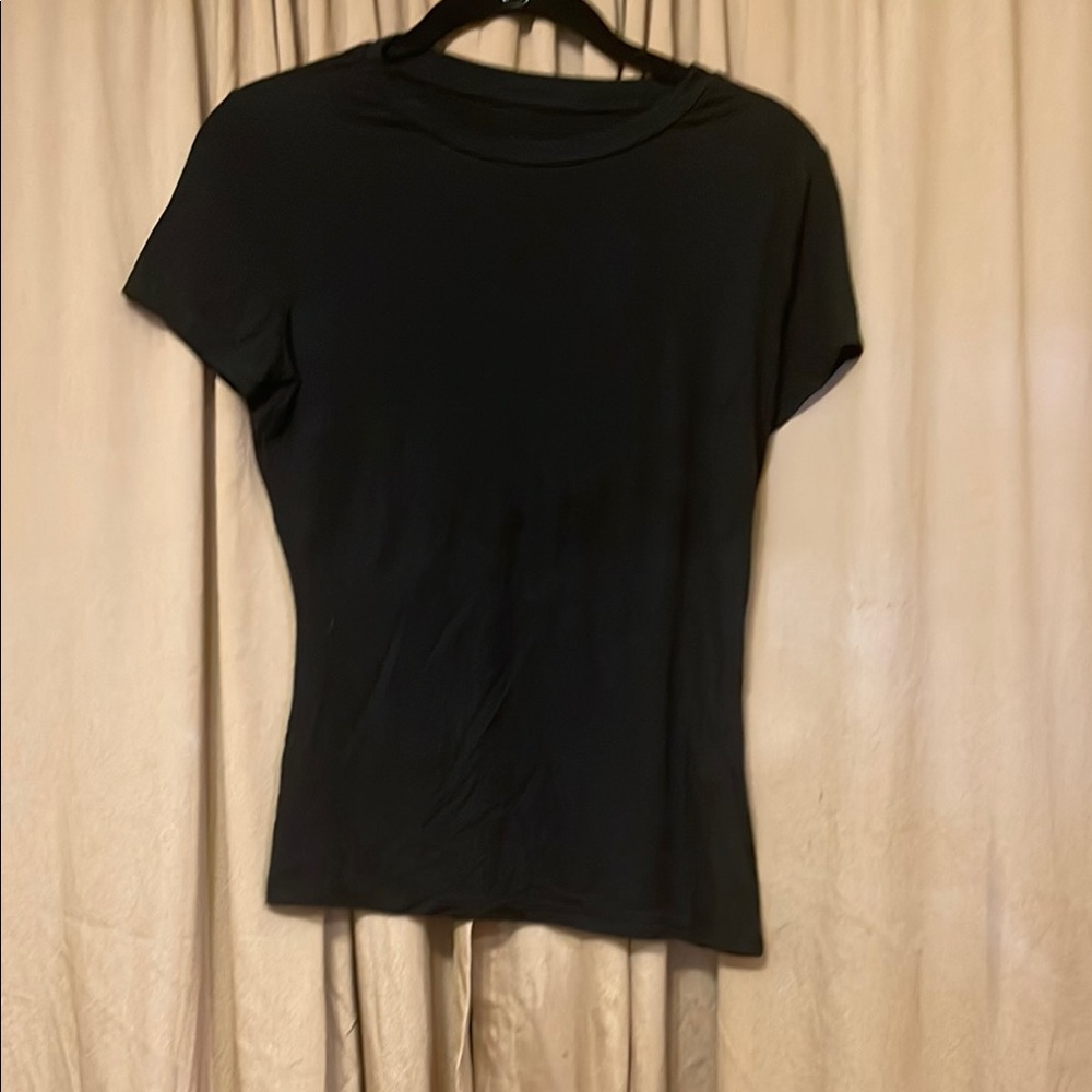 Black L Fitted Cap Sleeve Tee